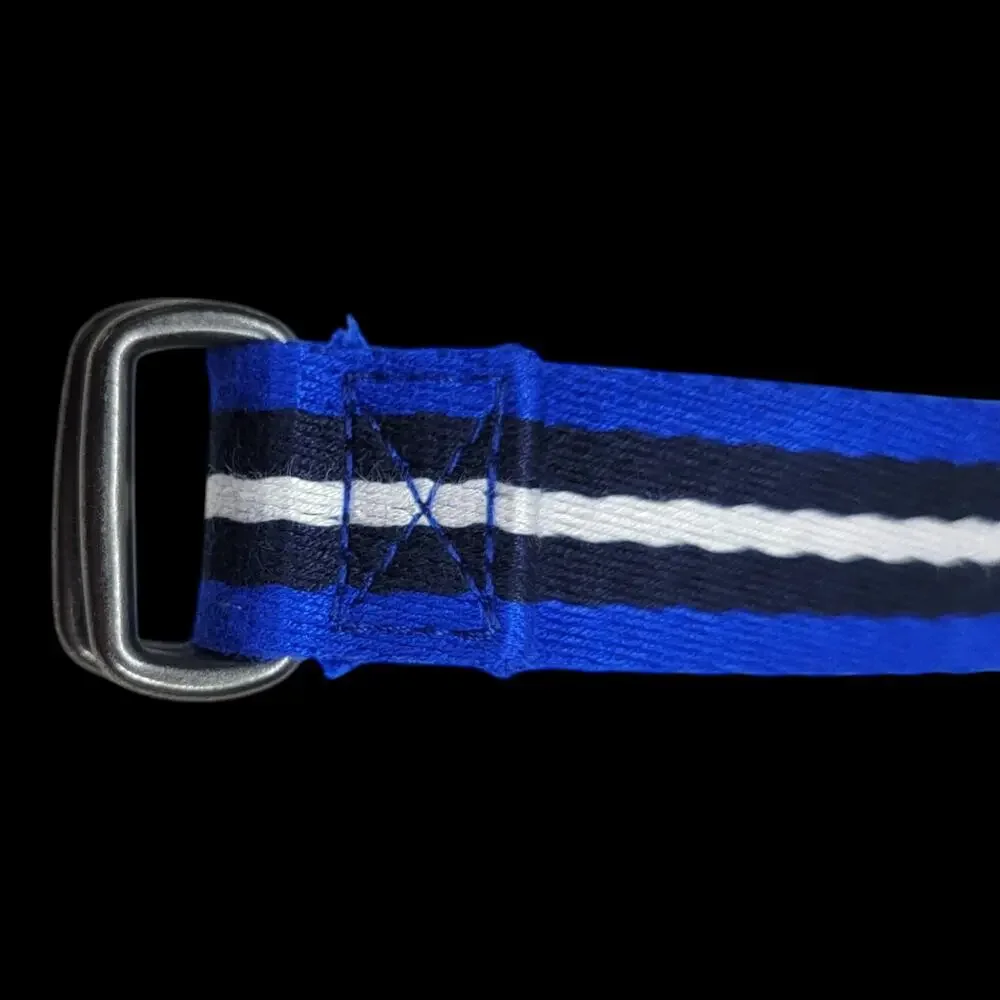 Polo Ralph Lauren Kids Boys D-Ring Belt Blue Navy White Striped Webbed Ribbon M